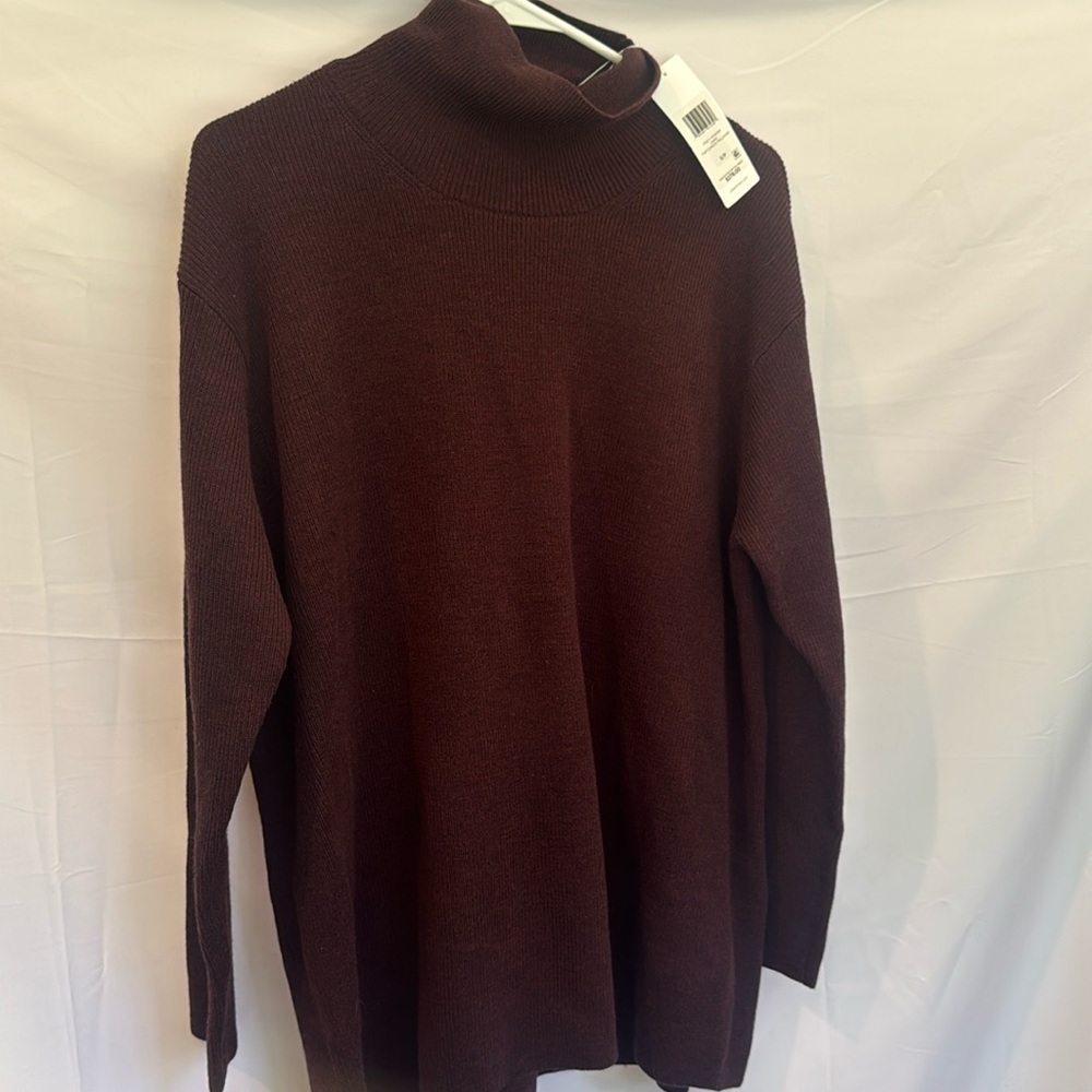 NWT Eileen Fisher Turtleneck Pullover Sweater – Size S/P – Merlot – $278 Retail